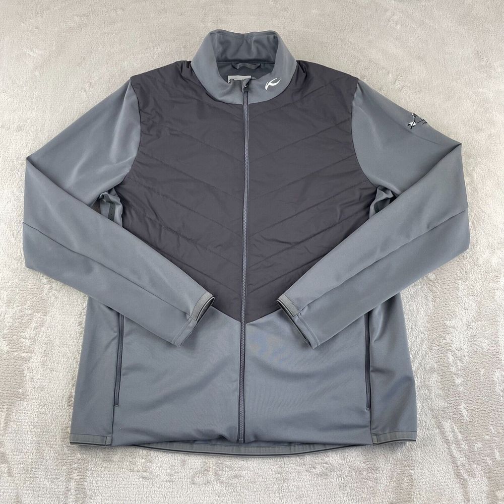 KJUS Release Jacket Men Large Grey Full‎ Zip Performance Golf Ventilated NWOT